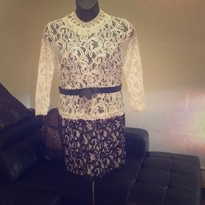 Black n white Lace  Dress